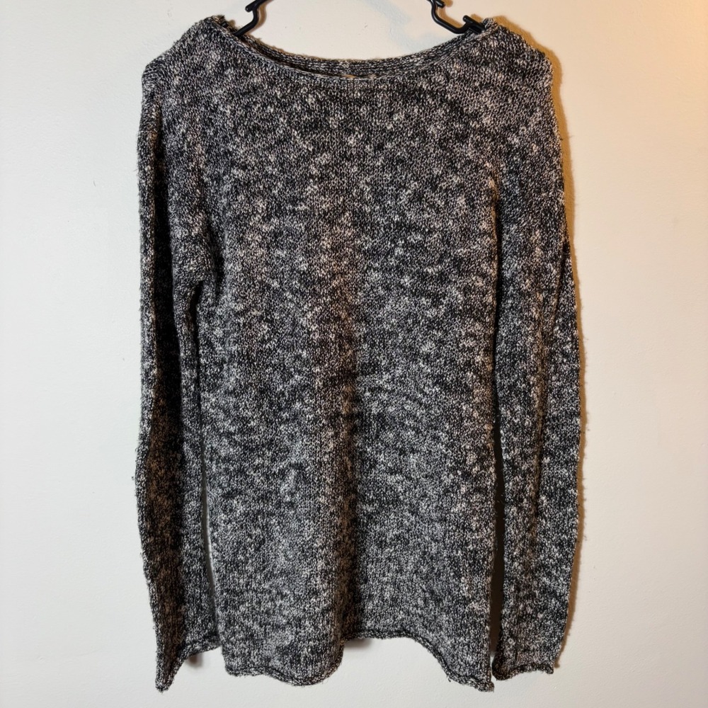 J.Crew Women's Gray & White Crewneck Long Sleeve Knit Sweater‎ - Size Small